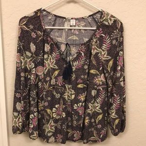 Old Navy floral boho peasant top